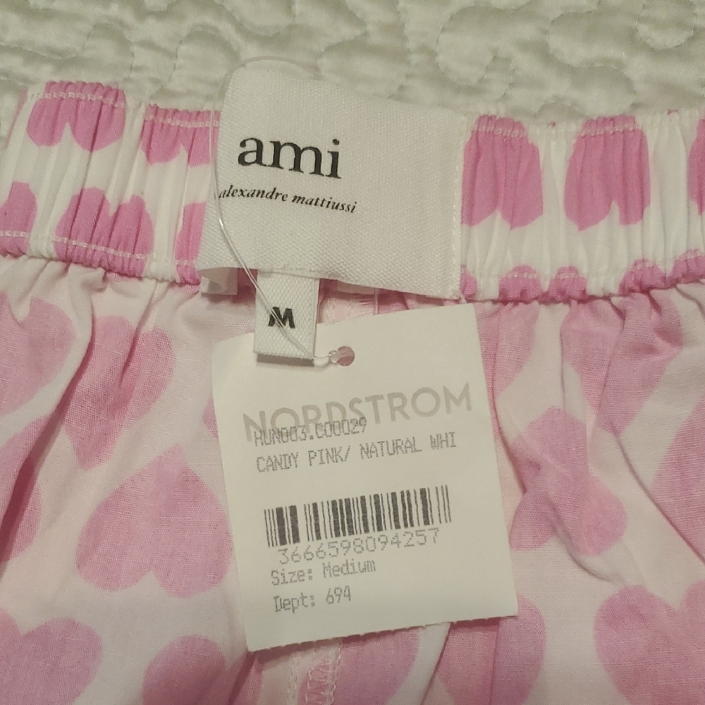 Ami Alexandre Mattiussi Pink Boxers With Motif Of Hearts; NWT - Picture 6 of 10